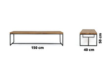 Load image into Gallery viewer, Table basse DETROIT design industriel bois et métal noir